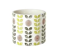 Heaven Sends Medium Cement Flower Pot - Decorative Indoor & Outdoor Planter with Embossed Leaf Design - Stylish Round Plant Pot for Homes, Patios & Balconies, 14 x 14 x 13cm