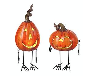 Heaven Sends Metal and Resin LED Pumpkins with Dangling Arms (Both)