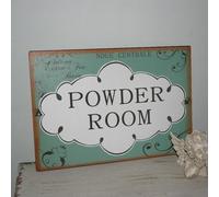 Heaven Sends Metal Powder Room Sign French style Door bathroom shabby chic