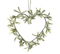 Heaven Sends Mistletoe Heart Shaped Decorative Christmas Wreath