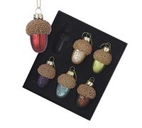 Heaven Sends Multi coloured glass Acorns Christmas Tree Decorations - Set of 6 Boxed