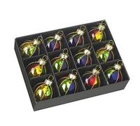 Heaven Sends Multi Coloured Glass Bauble Christmas Tree Decorations. Set of 12