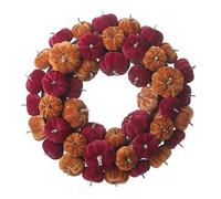 Heaven Sends Multicoloured Velvet Pumpkin Halloween Wreath Decoration