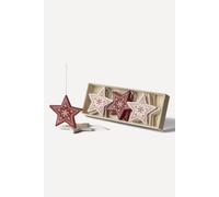 Heaven Sends Nordic star-shaped Christmas tree decorations red & cream Heaven Sends Multicolor