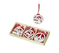 Heaven Sends Nordic Wooden Filagree Christmas Tree Decorations x 9