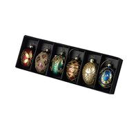 Heaven Sends Ornate Egg Christmas Baubles - Aged Traditional Set of 6 Boxed