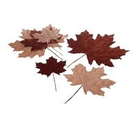 Heaven Sends Pack of 6 Artificial Autumn Leaves - Assorted Sizes - 15cm to 35cm Red/Brown - Autumn Decoration Foliage Autumnal Themed Props - Perfect for Home, Kitchen, Living Room