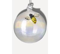Heaven Sends Pearlised bee glass bauble - silver - one size Heaven Sends Silver