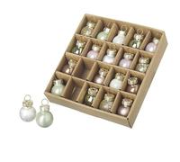 Heaven Sends Pink and White Mini Glass 2cm Baubles Set of 20