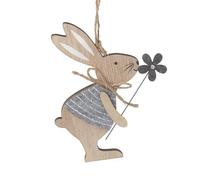 Heaven Sends Rabbit with Flower Wooden Easter Decoration