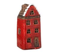 Heaven Sends Red Ceramic Christmas House Ornament - Festive Village Decoration with Snowy Roof & Window Detail - Traditional Winter Home Décor for Mantel, Shelf & Table Display