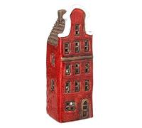 Heaven Sends Red Ceramic Tall Christmas House Ornament - Festive Village Decoration with Snowy Roof & Window Detail - Traditional Winter Home Décor for Mantel, Shelf & Table Display