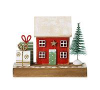 Heaven Sends Red Wooden House With Gifts & Tree