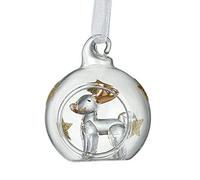 Heaven Sends Reindeer bauble - Cute Pair of Mini Glass Bauble With Deer Hanging Christmas Decoration