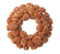 Heaven Sends Rustic Brown Velvet Pumpkin Halloween Wreath