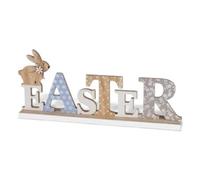 Heaven Sends Rustic Easter Wooden Sign - 43.5 X 19 Cm, Printed Crisp Lettering, Farmhouse-Style Seasonal Plaque
