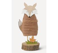 Heaven Sends Rustic Fox on Log Slice Autumnal Decoration in Natural Heaven Sends Natural