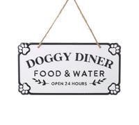 Heaven Sends Rustic Metal Doggy Diner Sign For Homeware Decoration, 25.2 X 23 Cm