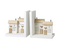 Heaven Sends Rustic White Set of 2 Wooden House Bookends