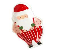 Heaven Sends Santa Shaped Christmas Plate - Festive Ceramic Serving Dish for Snacks, Sweets & Biscuits - Red & White Father Christmas Design