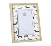 Heaven Sends Sausage Dog 4" x 6" Wooden Photo Frame | Wooden frame in white and natural, sized for one 4" x 6" photograph