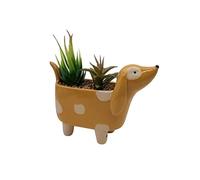 Heaven Sends Sausage Dog Plant Pot - Cute Ceramic Dachshund Planter for Succulents, Herbs & Home Décor