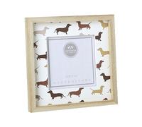 Heaven Sends Sausage Dog Wooden Photo Frame 4 x 4 Inch | White and natural wooden frame for displaying a 4" x 4" photo