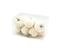Heaven Sends Set of 12 Cream Velvet Pumpkin Halloween Decorations