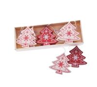 Heaven Sends Set of 12 Wooden Nordic Christmas Tree Decorations
