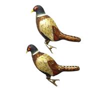 Heaven Sends Set of 2 Glass Clip-on Pheasant Christmas Decorations (15cm)