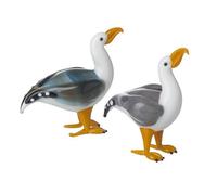 Heaven Sends Set Of 2 Glass Seagull Ornaments For Bathroom Windowsill - Small Multicolour Gloss