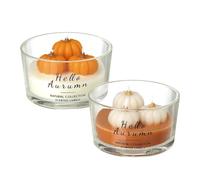 Heaven Sends Set of 2 Hello Autumn Pumpkin Design Candles
