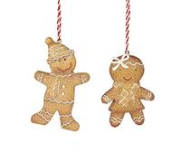 Heaven Sends Set of 2 Resin Mr & Mrs Gingerbread Christmas Decorations (9cm)