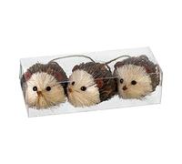 Heaven Sends Set of 3 Bristle Hedgehog Christmas Tree Decorations (5cm)