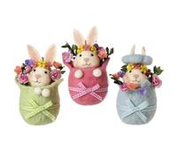 Heaven Sends Set of 3 Felt Floral Easter Bunnies in Eggs