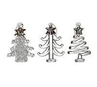 Heaven Sends Set of 3 Glass Gold & Clear Christmas Tree Decorations Ornaments