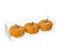 Heaven Sends Set of 3 Orange Velvet Pumpkins