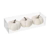 Heaven Sends Set of 3 White Velvet Pumpkins