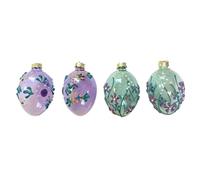 Heaven Sends Set of 4 Multicoloured Glass Easter Egg Baubles