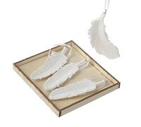 Heaven Sends Set of 4 White Feather Decorations