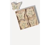 Heaven Sends Set of 8 Floral & Butterfly Wooden Easter Decorations in Natural | Size: 8 Pack Heaven Sends Natural 8 Pack