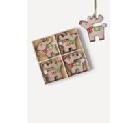 Heaven Sends Set of 8 Wooden Reindeer Christmas Tree Decorations | Size: 8 Pack Heaven Sends Multicolor 8 Pack