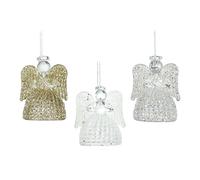 Heaven Sends Set of Three Glass Angels Christmas Tree Decorations