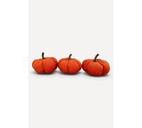 Heaven Sends Set of Three Linen Pumpkins, Orange, One Size Decorative Ornaments in Orange Heaven Sends Orange