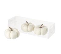 Heaven Sends Set of Three White Linen Halloween Pumpkins