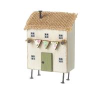 Heaven Sends Shabby Chic Rustic White Wooden House Decoration 6 X 10 X 3 Cm - Small Matt Finish