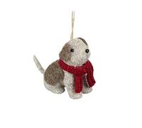 Heaven Sends Single Christmas Hanging Woollen Dog Decoration - 3 Colours Sold Separately (SNS159C (Red Scarf))