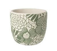 Heaven Sends Small Ceramic Flower Pot with Embossed Floral Pattern - Decorative Indoor Planter for Houseplants and Succulents - Elegant Garden Accessory for Home or Office