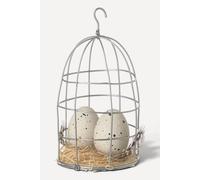 Heaven Sends Speckled Eggs in Cage Ornament - White Decorative Easter Accessory Heaven Sends White
