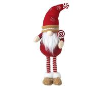 Heaven Sends Standing Christmas Gonk Decoration with Candy Cane Lollipop, Red and White, 48 cm